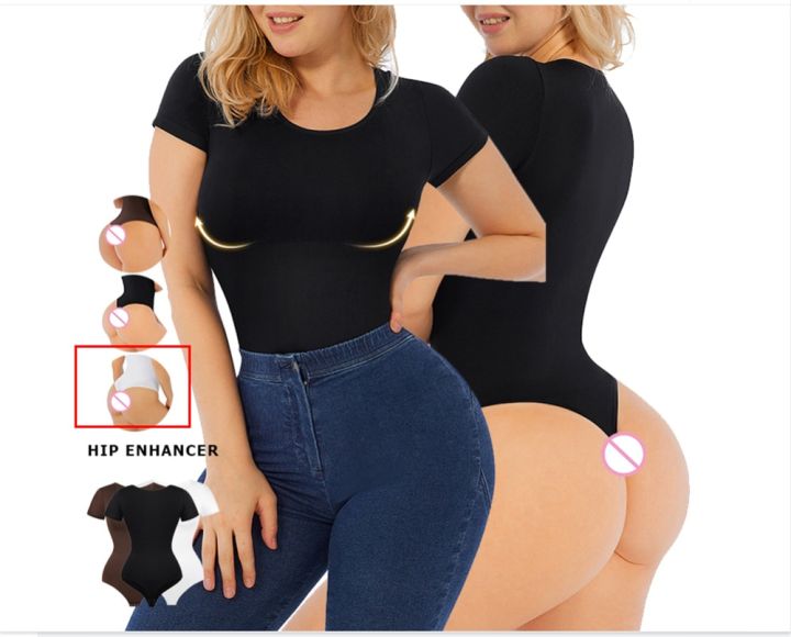 Plus Size Shapewear Bodysuit for Women Tummy Control Body Shaper Waist  Trainer Shapewear Seamless Butt Lifter Bodysuit (Color : Black, Size : L)