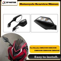 Fit For Honda CBR250R CBR300R CBR500R CBR650R CBR650F Rearview Mirror W/ Turn Signal Light CBR250 CBR300 CBR500 CBR650 R/F