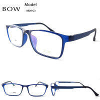 กรอบแว่นตา BOW รุ่น 8826-C3 เต็มกรอบสีน้ำเงินใส น้ำหนักเบา ใส่สบาย Vintage มีบริการตัดแว่นสายตาราคาถูก