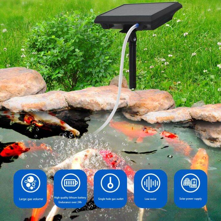 Energy-Saving Solar Air Ground Pump Oxygenator Fish Tank Pond Aquarium ...