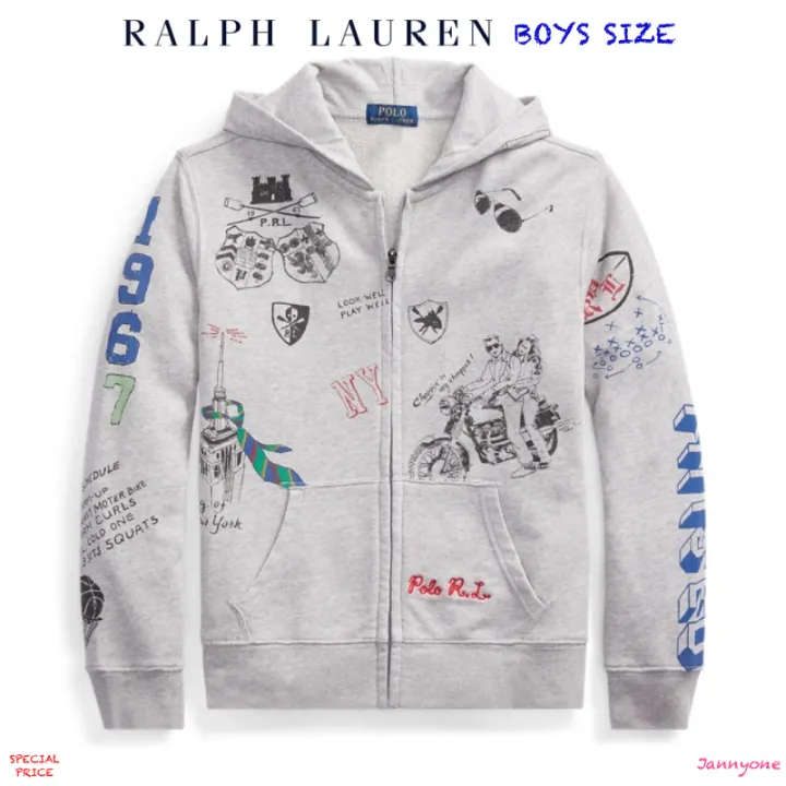 RALPH LAUREN COTTON FRENCH TERRY HOODIE ( BOYS SIZE 8-20 YEARS ) |  