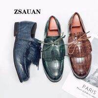 Plus Size Tassel Men Party Loafers British Men Wedding Dress Shoes ZSAUAN Semi-formal Gentleman Flats Comft Retro Dropshipping