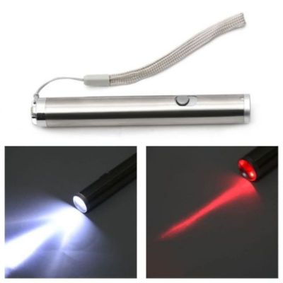 HOT** Red Pointer Pen With White LED Light Laser Cat Stick Chaser Toy ส่งด่วน ไฟฉาย แรง สูง ไฟฉาย คาด หัว ไฟฉาย led ไฟฉาย แบบ ชาร์จ ได้