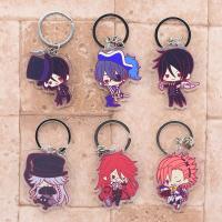 2019 Black Butler Keychain Double Sided Key Chain Acrylic Pendant Anime Accessories Cartoon Key Ring Key Chains