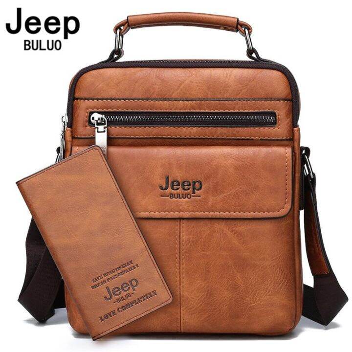 กระเป๋าสะพายข้างสำหรับผู้ชาย-jeep-buluo-กระเป๋าสะพายไหล่กระเป๋าถือหนังแยกธุรกิจแฟชั่นกระเป๋าเอกสารผู้ชายคุณภาพสูง