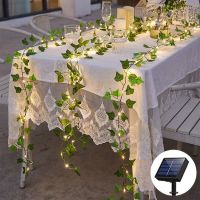 ZZOOI LED Solar String Lights Maple Leaf Ivy Vine Garland Fairy Light Waterproof Outdoor Garden Decors Wedding Christmas Party Lights