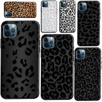 ☈✤▽ Leopard Print Black Cheetah Pattern Case For iPhone 11 14 12 13 Pro Max X XR XS Max SE 2020 6S 7 8 Plus 12 13 Mini Cover Shell