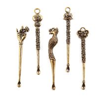 1PCS Retro Brass Ear Spoons Portable Ear Cleaning Tool Dragon Ear Pick Ear Wax Remover Curette Cleaner Keychain Pendants