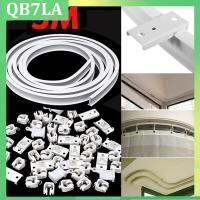 5M Bendable Curtain Track Rail Top Clamping Curtains Accessories Plastic Straight Window Rod Rail Modern Style QB7LA