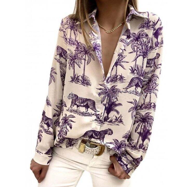 fashion-tiger-print-shirt-turn-down-collar-sleeve-loose-t-shirt-blusas-de-mujer