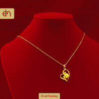 916 Gold 45Cm O-Link Chain Chic Apple In Heart จี้สร้อยคอสำหรับผู้หญิงและเด็กผู้หญิง