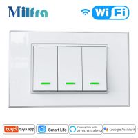 Milfra Wifi Switch IT มาตรฐานไร้สายสมาร์ทโฮมสวิตช์โมดูลอัตโนมัติ 1/2/3 Gang Tuya Smart Life App การควบคุมด้วยเสียง❇