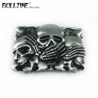 Bullzine zinc alloy retro Skulls belt buckle pewter finish FP-03399 cowboy jeans gift belt  buckle drop shipping Bag Accessories