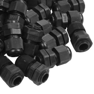 PG7 Black Nylon Waterproof Strain Relief,Cord Grip,Cable Gland 3.5-6 mm 200Pcs