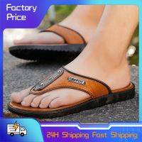 2023 Slippers Quick Dry Leather Fashion Breathable Flip Flops Man Beach Casual Shoes Outdoor Slipper Summer Mens Sandals mules