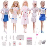 Barbiees Clothes 3Pcs/Set Outfits Doctor/Nurse Uniform Mini Skirt Dress For 11.8Inch Doll amp;Barbiees amp;1/6 Bjd Doll Clothes Girl Toy