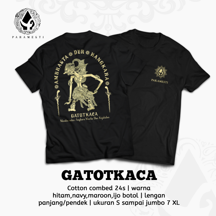 Paramesti Kaos Jawa Wayang Gatotkaca Tshirts Budaya Jawa Lazada Indonesia