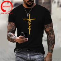 Jesus Christian Cross Printing T Shirt Men Real Prayer Gift Tee Fashion Men Casual God With Me Tops Tee Shirt Hipster Streetwear