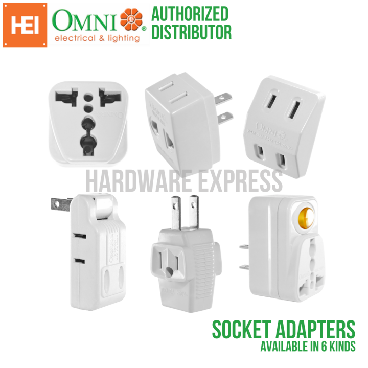 Omni Adapter / Adaptor Plug Socket (Universal, w/ Switch, Swing Type ...