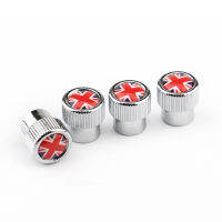 จุกลมยาง MINI COOPER (SILVER ลาย UNION JACK ธงชาติอังกฤษ แดง/น้ำเงิน/ขาว) 1 ชุด (4 อัน) - Car Tire Valve Caps [สินค้าพร้อมส่ง]