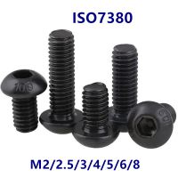 ISO7380 Allen Hexagon Round Head Screw M2 M2.5 M3 M4 M5 M6 M8 Black steel 10.9 grade Hex Socket Button Head Allen Bolt Screw