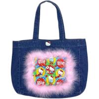 Heltty Plush Denim ไหล่กระเป๋าการ์ตูนน่ารัก Kawaii แบบพกพาขนาดใหญ่ความจุ Tote กระเป๋าหญิงฤดูร้อน Messenger กระเป๋าสาว Gift