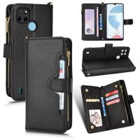 [COD] Suitable for C21Y mobile phone case realmeC21Y flip leather diagonal lanyard zipper bag