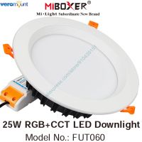 Mier FUT060 25วัตต์สมาร์ท RGB CCT LED ดาวน์ไลท์ปิดภาคเรียนในร่มเพดาน Dimmable โคมไฟ AC100 ~ 220โวลต์2.4กรัม RF ระยะไกล WiFi APP ควบคุม *