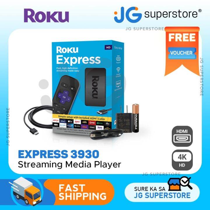 Roku Express 3930 HD Streaming Media Player with HDMI Cable and Remote JG Superstore Lazada PH
