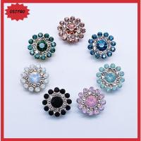 OSJYGO 10PCS 14mm DIY รูปดอกไม้ ก้นเหล็ก หินแก้วคริสตัล ตกแต่งเสื้อผ้า ปุ่ม Rhinestone เครื่องประดับหมวก