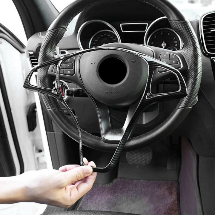 steering-wheel-panel-cover-trim-for-w213-w205-x253-c-e-glc-2014-2017-carbon-fiber-texture