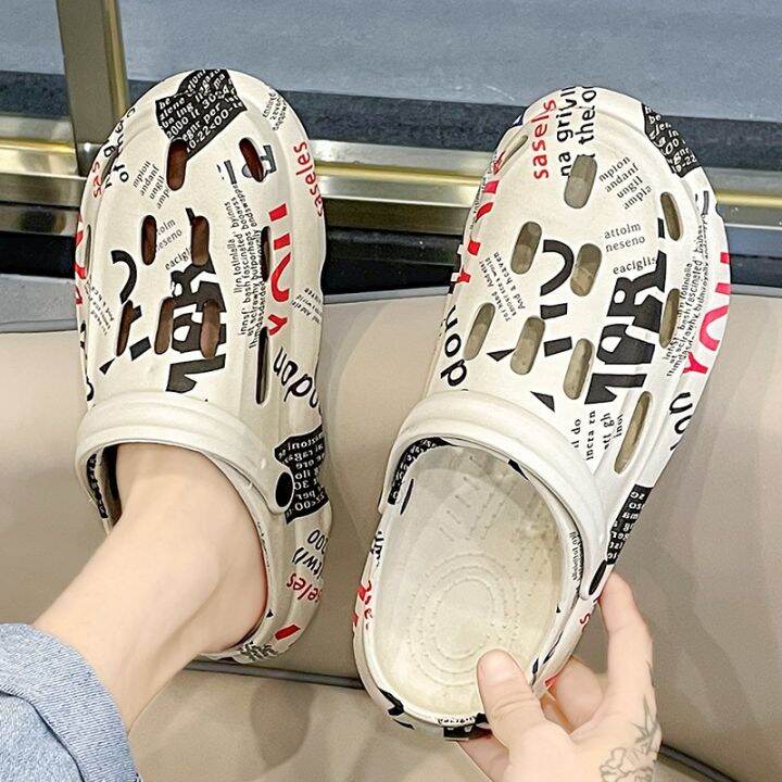 ขายดีที่สุด-ioztt2023-mens-garden-clogs-shower-shoes-breathable-beach-slippers-street-2022-fashion-sandals