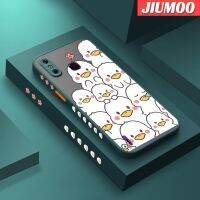 JIUMOO เคสสำหรับ4C Infinix Smart 4สมาร์ทเคส X653รูปการ์ตูนเป็ดสีเหลืองตัวเล็กๆดีไซน์ใหม่ขอบสี่เหลี่ยมด้านข้างกันกระแทกมีน้ำค้างแข็งโปร่งใสแข็งเคสมือถือปลอกซิลิโคนคลุมทั้งหมดเคสป้องกันกล้องนิ่ม