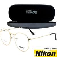 Nikon แว่นตารุ่น 3477 กรอบเต็ม Round ทรงกลม ขาข้อต่อ วัสดุ สแตนเลส สตีล (สำหรับตัดเลนส์) กรอบแว่นตา สวมใส่สบาย น้ำหนักเบา ไม่ตกเทรนด์ มีความแข็งแรงทนทาน Full frame Eyeglass leg joints Stainless Steel material Eyewear Top Glasses