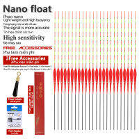 20ชิ้น Nano Floats + 1ตะขอกระเป๋า + 1เบาะลอยน้ำแนวตั้งทุ่นท้ายแข็งลอยน้ำตื้นเครื่องมือตกปลาอุปกรณ์เสริม