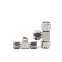 QDLJ-3/4/5/6/8/10/12/14/16/18/20/25mm 1/8" 1/4" 3/8" 1/2" 3/4" 1" Tee 3 Ways Compression Union Connector Adapter 304 Stainless Steel