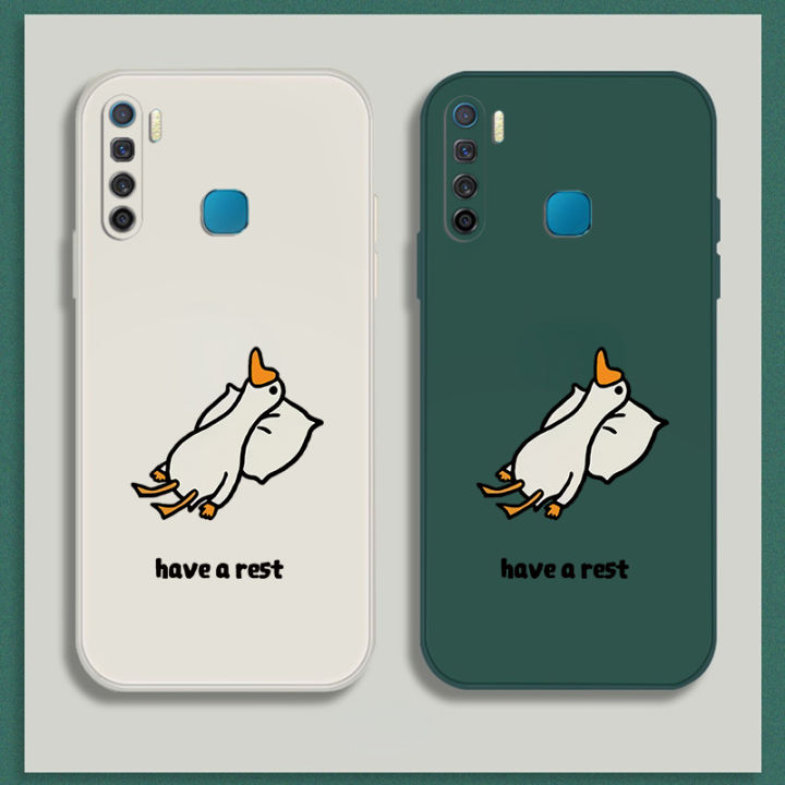 เคส-infinix-s5-lite-case-เคสการ์ตูนน่ารักเป็ดเคสซิลิโคนเหลว-flocking-ฝาครอบโทรศัพท์ป้องกัน-เคสโทรศัพท์