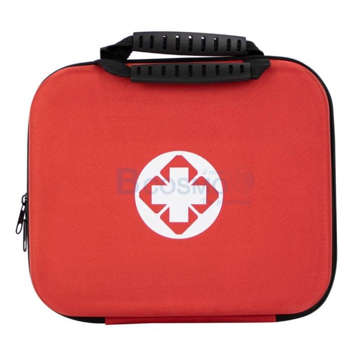 กระเป๋าฉุกเฉินแบบกล่องมีหูหิ้ว-กระเป๋าพยาบาล-กระเป๋าเคลือบป้องกันน้ำซึม-มีซิป-ขนาด-20x24x6-cm-dmedical