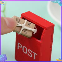 ? JCTTTY ? 1ชุด1:12 dollhouse MINI Letter BOX กล่องจดหมายพร้อมจดหมายกระสอบโปสการ์ด Garden Decor