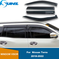 Weathershilds สำหรับ Nissan Terra 2018 2019 2020 2021 2022ด้านข้างหน้าต่าง D Eflector Visor Vent ลมโล่อาทิตย์ฝนยาม SUNZ