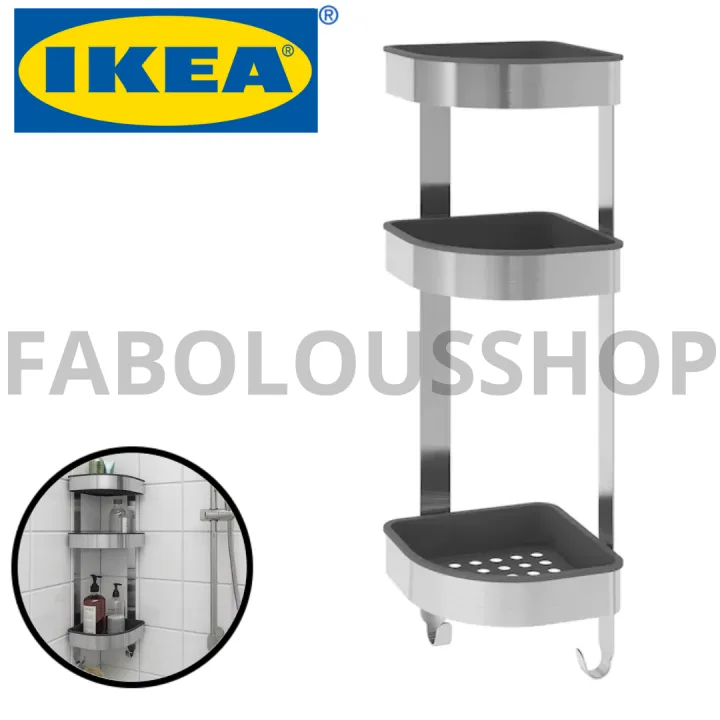 Ikea Brogrund Stainless Steel Corner Wall Shelf Bathroom Rack Toilet Rak Bilik Mandi Cabinet - Ikea Grundtal Corner Wall Shelf Unit