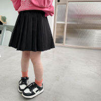 deer jonmi 2022 Spring Summer Baby Girls Pleated A-line Skirts Solid Color Korean Style Toddlers Kids Chic Skirts