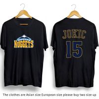 เสื้อยืดคอกลม พิมพ์ลาย Jason NBA Denver Nuggets Nikola Jokic สีดํา สีขาว สําหรับผู้ชาย และผู้หญิง S-5XLS-5XL