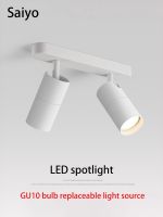 Saiyo Led Spotlight MR16 GU10 Bulb Spot Lights Surface Mounted Track Ceiling Lamp COB Downlight 2 heads 3 heads White Black Foco