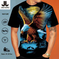 JINITAIMEI 5ฤดูร้อน Unisex ตลกเต็มรูปแบบพิมพ์ O-Neck Tshirt แฟชั่น3D Eagle เสื้อยืดพิมพ์ลาย Casual สั้นแขนเสื้อพลัสขนาด