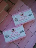 Gluta Whitening Soap By Pink Angel สบู่กลูต้าไธโอน 135g.  set  2 ก้อน