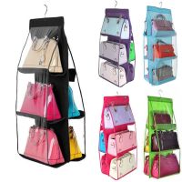 ที่แขวนกระเป๋า ที่เก็บกระเป๋า แบบ 6 ใบ รุ่น 6 Pockets Hanging Purse Handbag Organizer-10Feb-J1