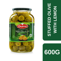 Durra Stuffed Green Olives with Lemon 600g ++ ดูร่า มะกอกเขียวยัดไส้มะนาว 600 กรัม