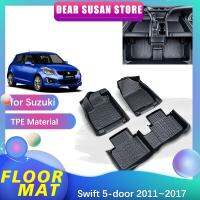 Tototyotraa Priuusss พรมปูพื้นรถยนต์สำหรับ Suzuki Swift 5ประตู2011 ~ 2017 2012 2013แผ่น2014พรม TPE แบบสั่งทำอุปกรณ์เสริมพรม