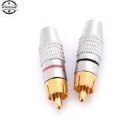 2Pcs/set Gold RCA Plug Solder Audio Video Adapter Connector Male to Male Convertor Wholesale